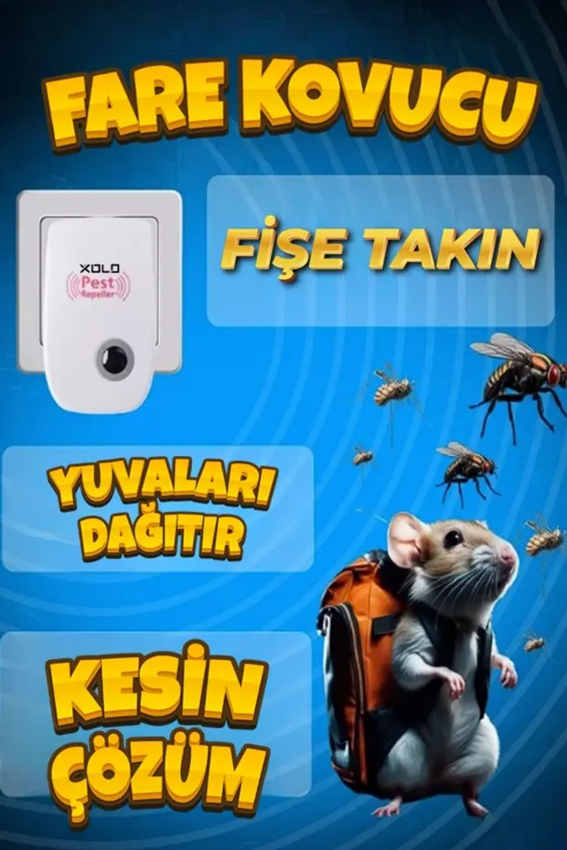 4 Adet Fare Haşere Kemirgen Kovucu Elektronik Ultra Sonic Kovucu Yüksek Frekans XLF101